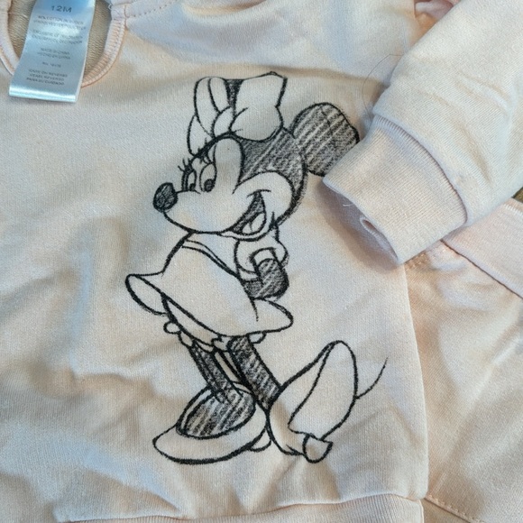 12m Disney Baby Pink Minnie Mouse Ears Matching Set - Picture 3 of 4